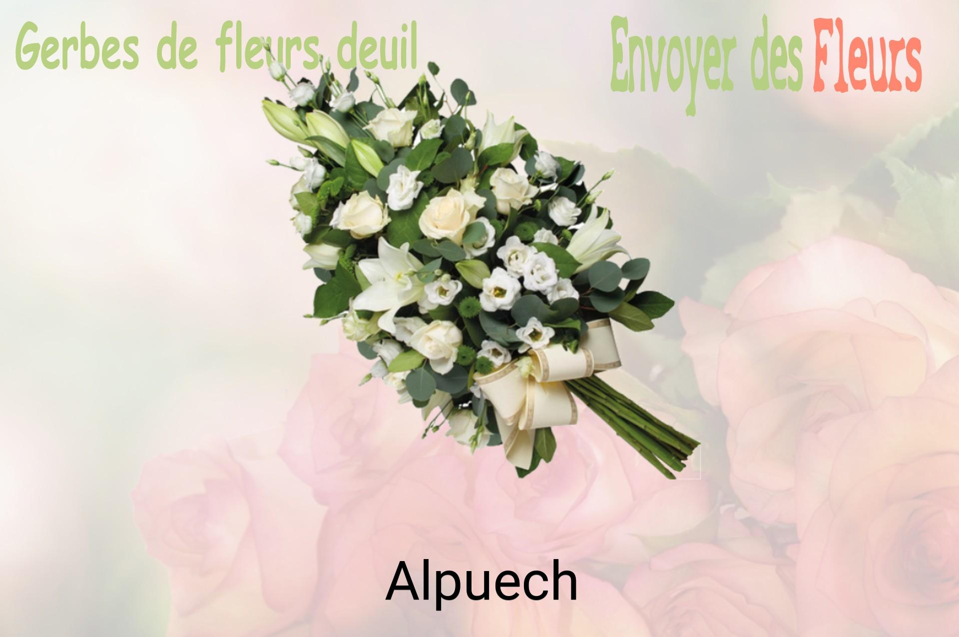 Gerbe de fleurs de deuil livrée à Alpuech